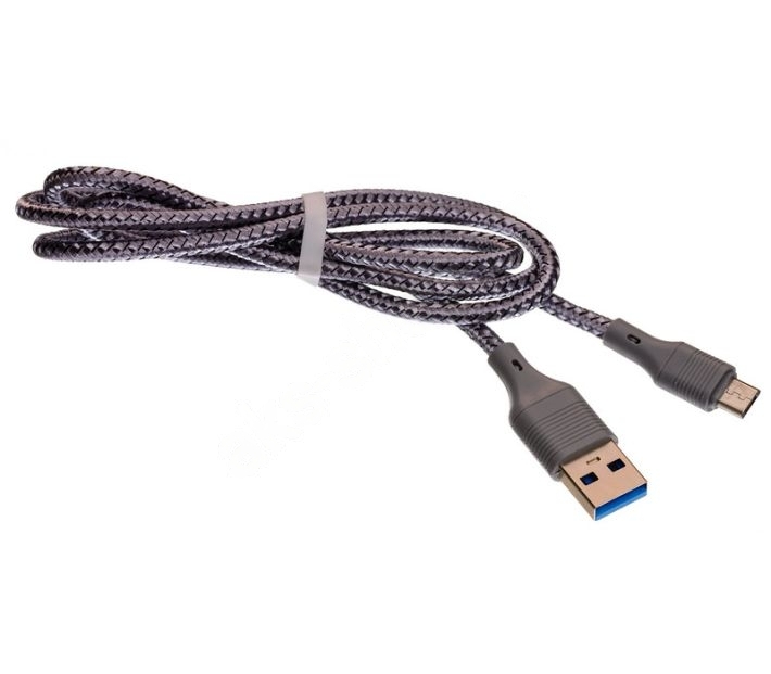 Кабель USB Цветной A934 KUA934-MU microUSB 2A 1 м серый