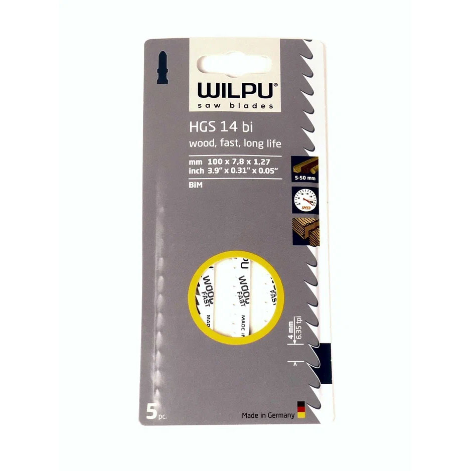 Пилка для лобзика Wilpu HGS 14 bi 236100005 5 шт