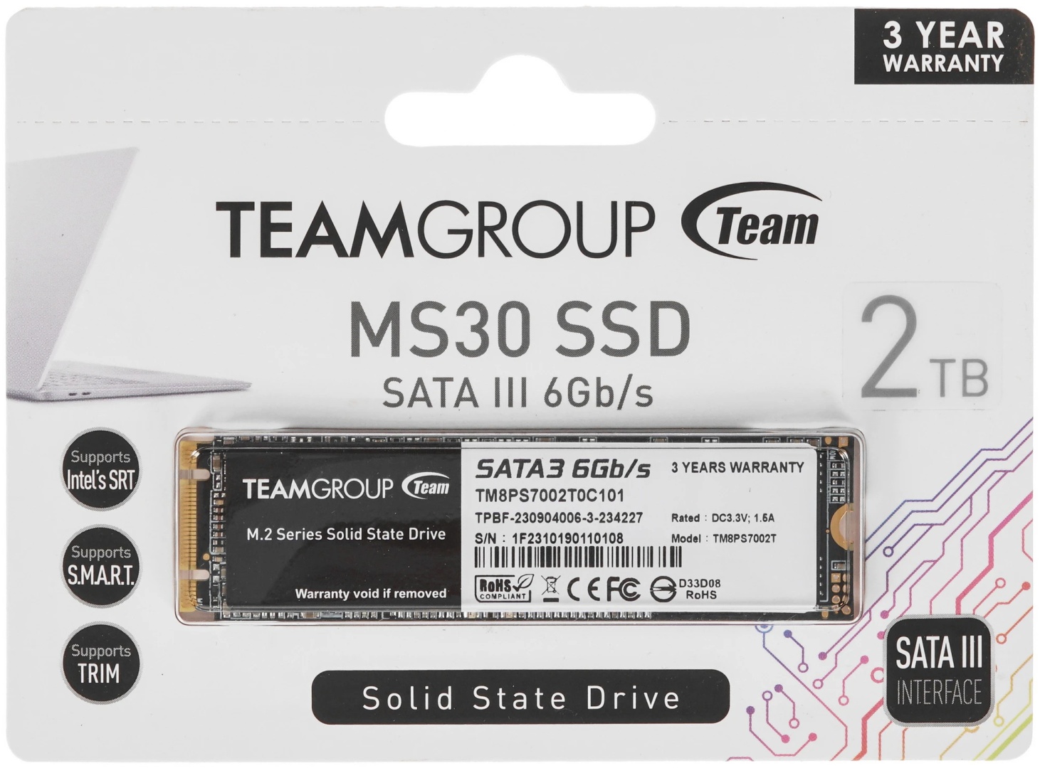 SSD Team Group TM8PS7002T0C101 2000 Гб
