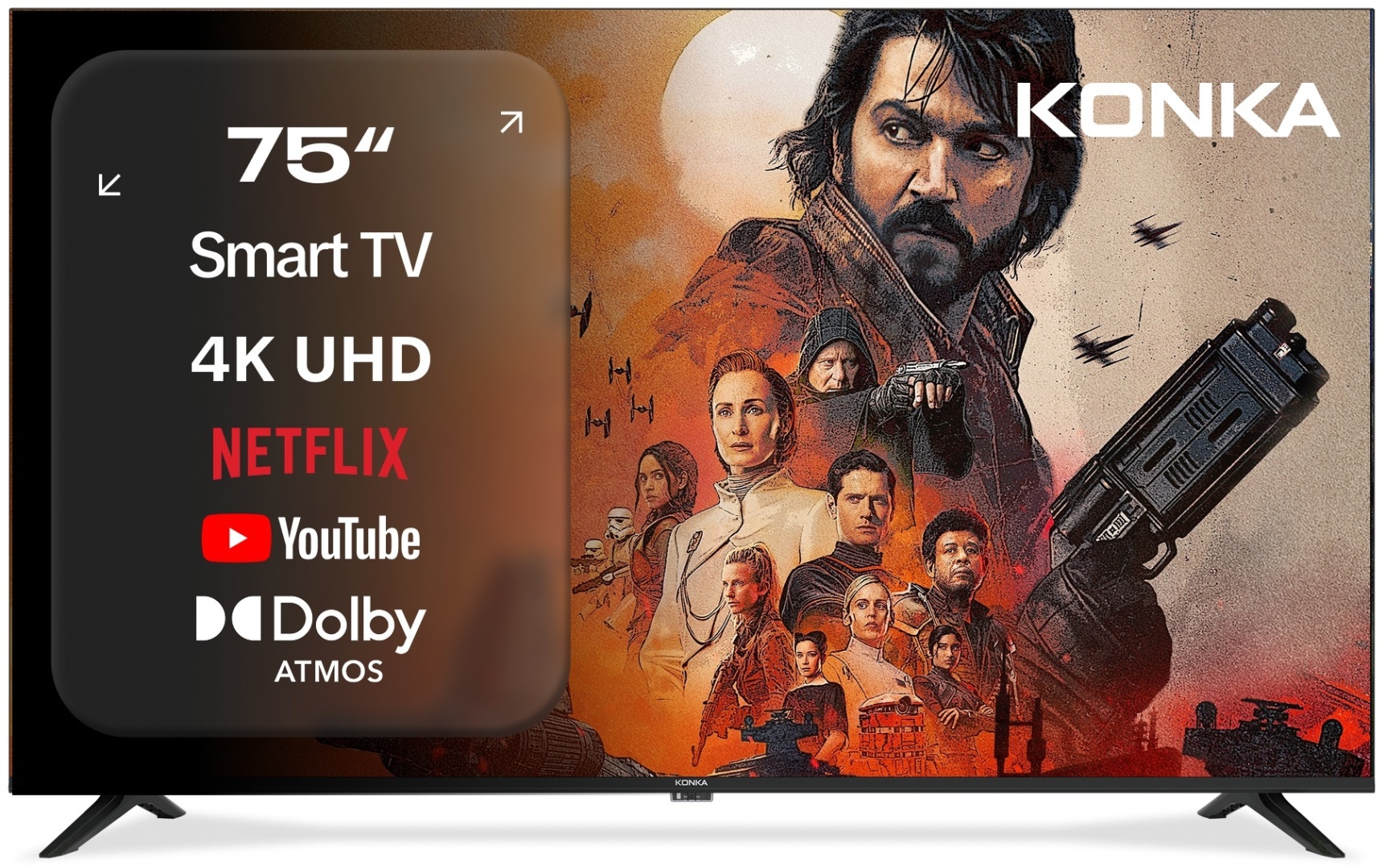 Телевизор KONKA KT75-U683WB 191 см черный