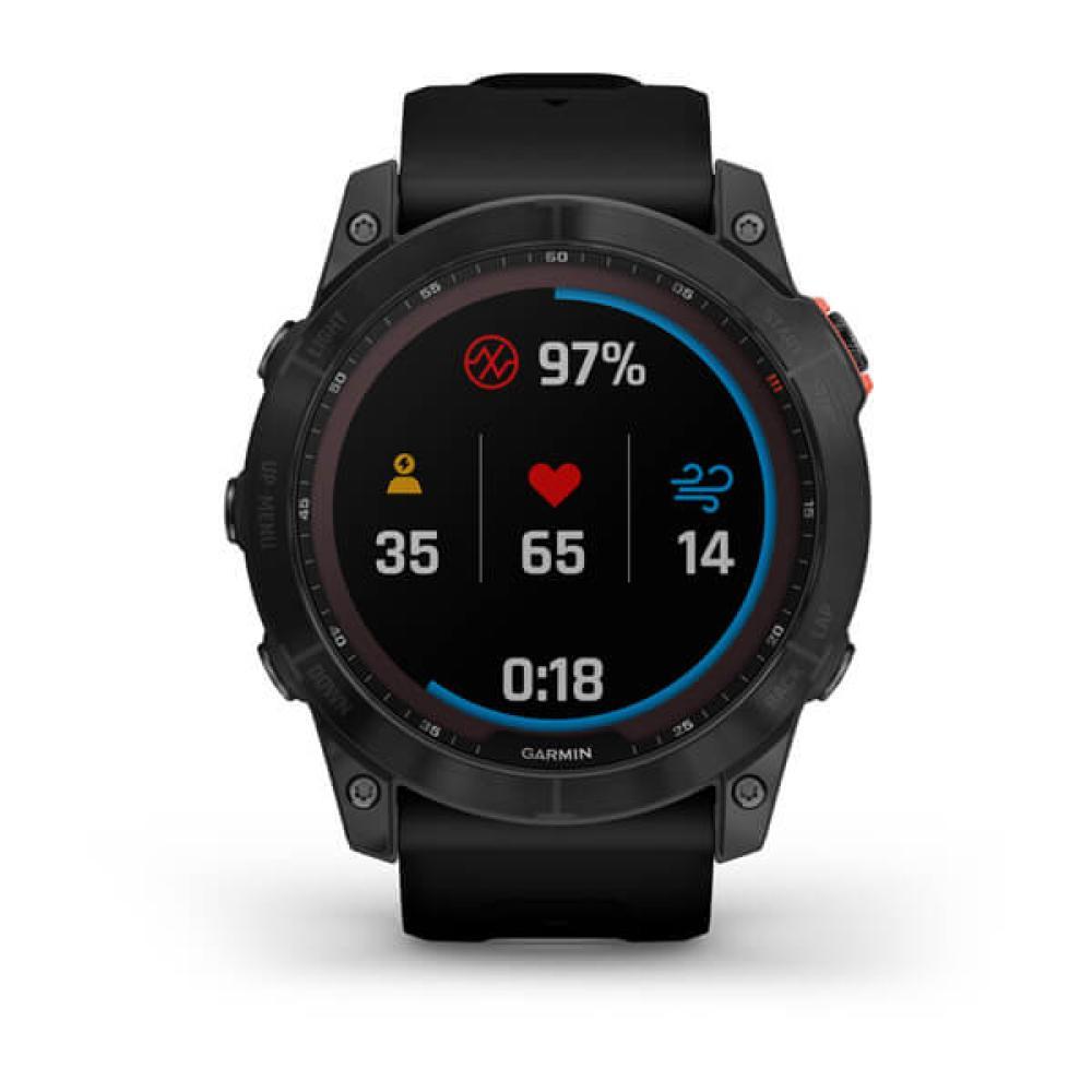Смарт-часы Garmin Fenix 7X Solar 010-02541-01, серые с черным силиконом