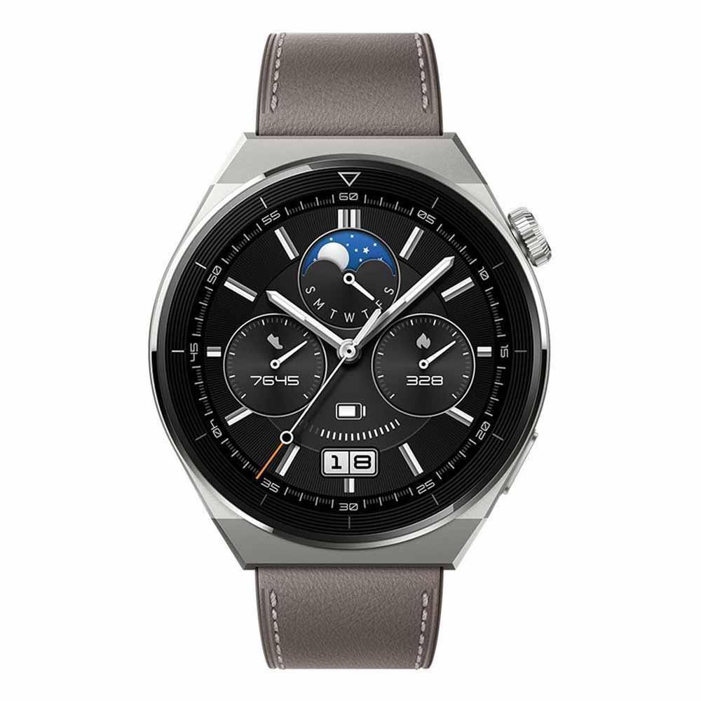 Смарт часы Huawei Watch GT 3 Pro Light Titanium Case Gray Leather Strap, 46 мм