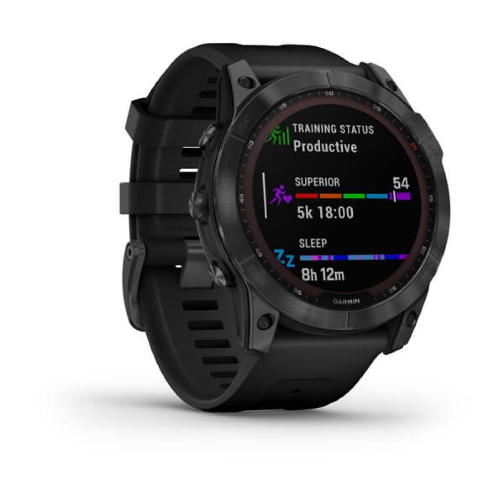 Смарт-часы Garmin Fenix 7X Solar 010-02541-01, серые с черным силиконом