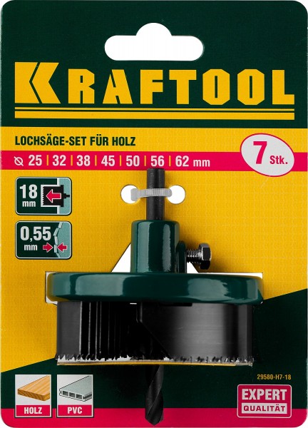 Набор пил кольцевых Kraftool 29580-H7-18 7 шт