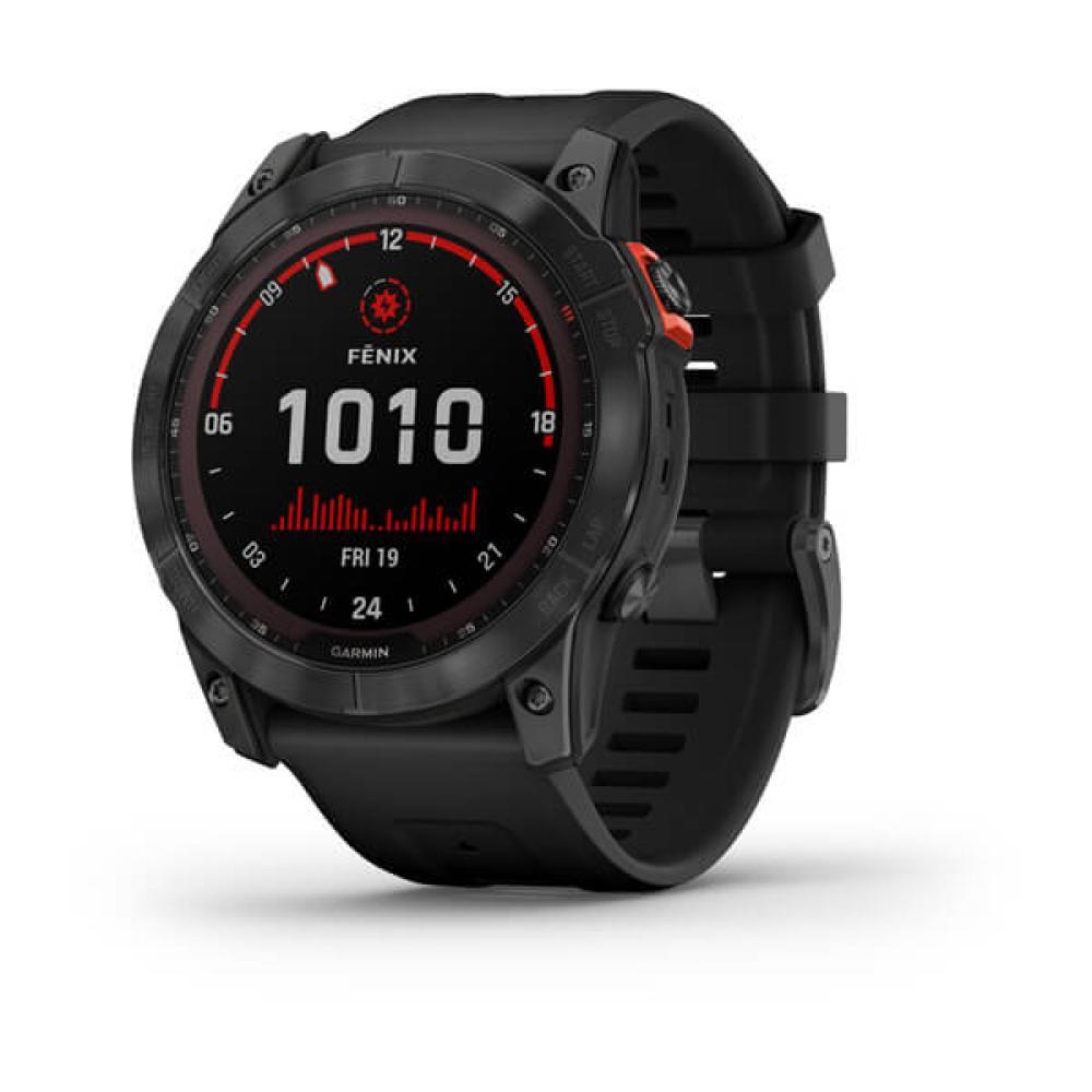Смарт-часы Garmin Fenix 7X Solar 010-02541-01, серые с черным силиконом