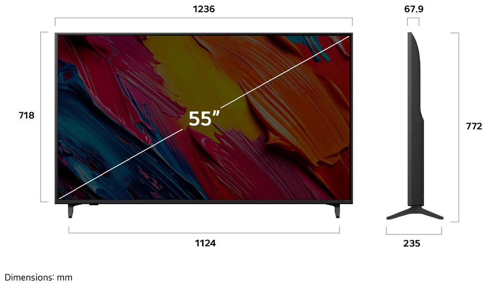 Телевизор LG 55QNED70A6A 140 см черный