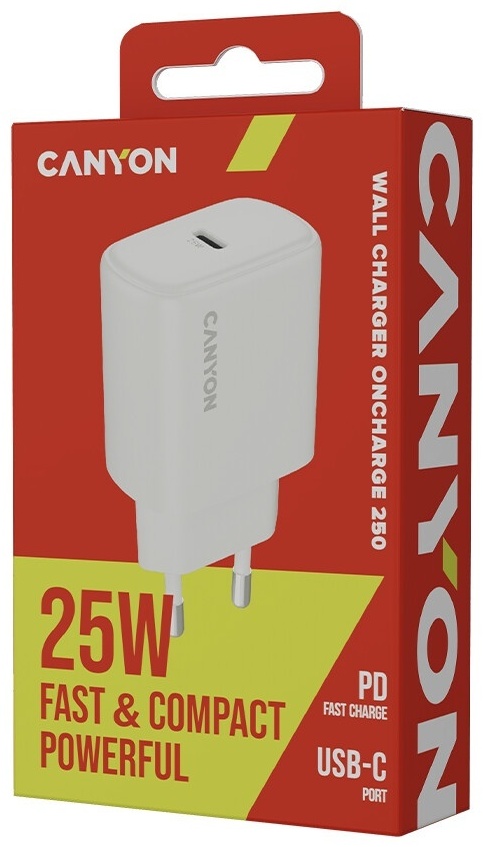 Зарядное устройство Canyon OnCharge 250 CNE-CHA250-01 USB Type-C 25 Вт белый