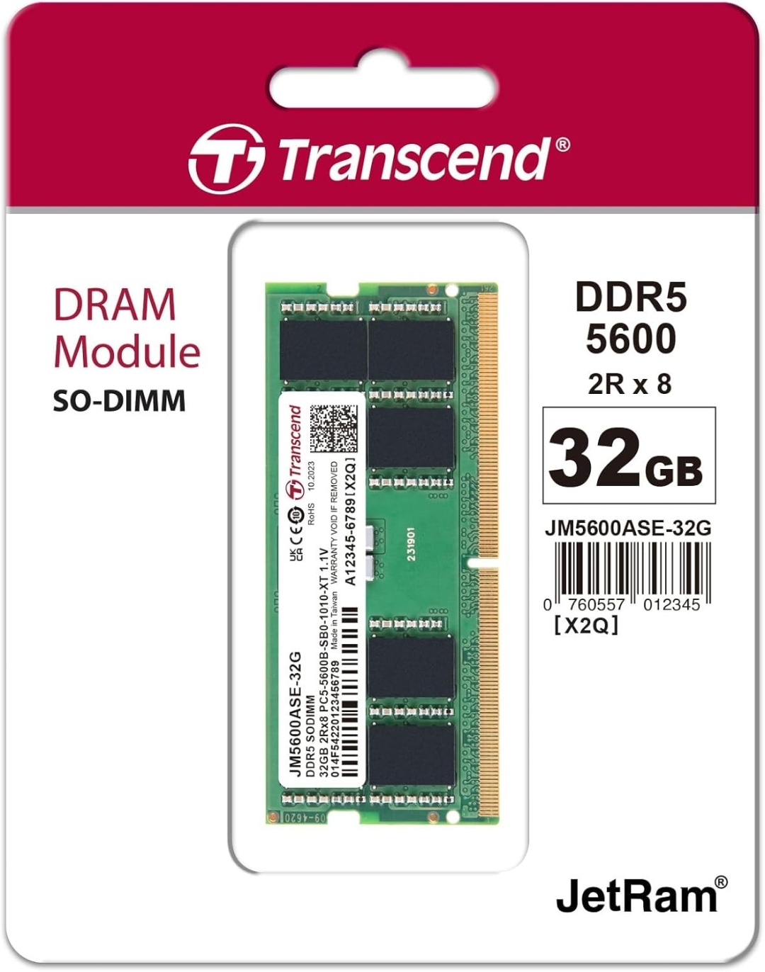 Оперативная память Transcend JM5600ASE-32G 32 Гб