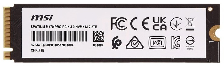 SSD MSI SPATIUM M470 PRO PCIE4.0 NVME M.2 2TB 2000 Гб