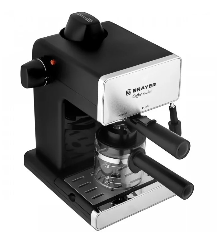 Кофеварка Brayer BR1103 черно-серебристая