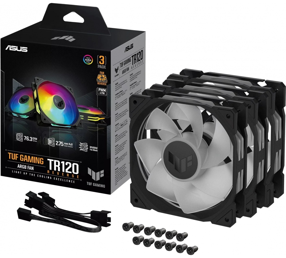 Вентилятор для корпуса ASUS TUF GAMING TR120 FAN ARGB BLACK 3IN1