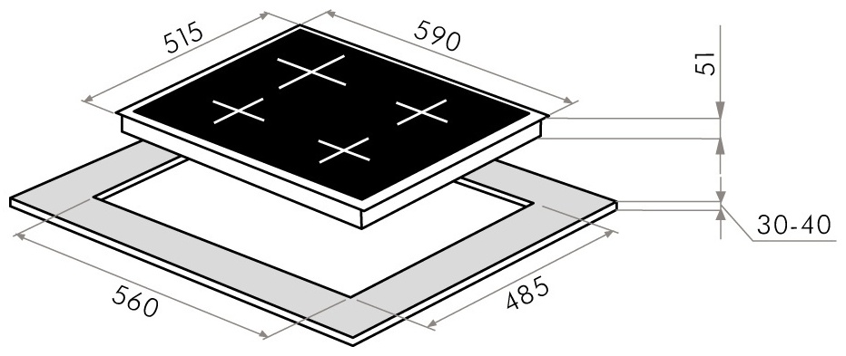 Духовой шкаф MAUNFELD FEOH7872B черный + варочная поверхность EGHE.64.6CB/G