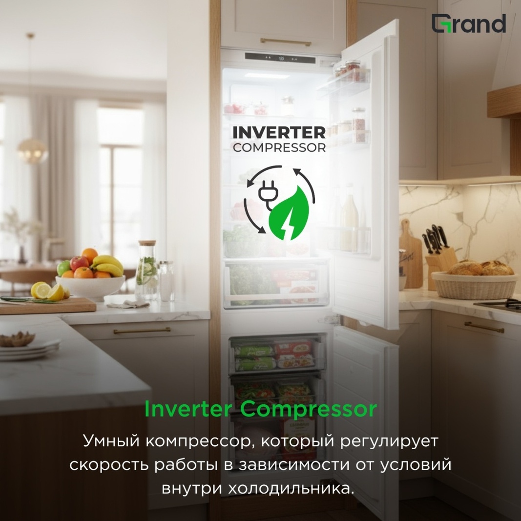 Холодильник GRAND GNBI-252WNFO белый