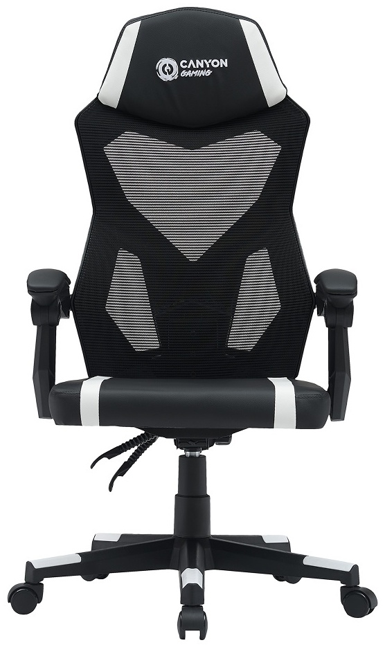 Игровое кресло Canyon CNE-MCH01W, черный, белый