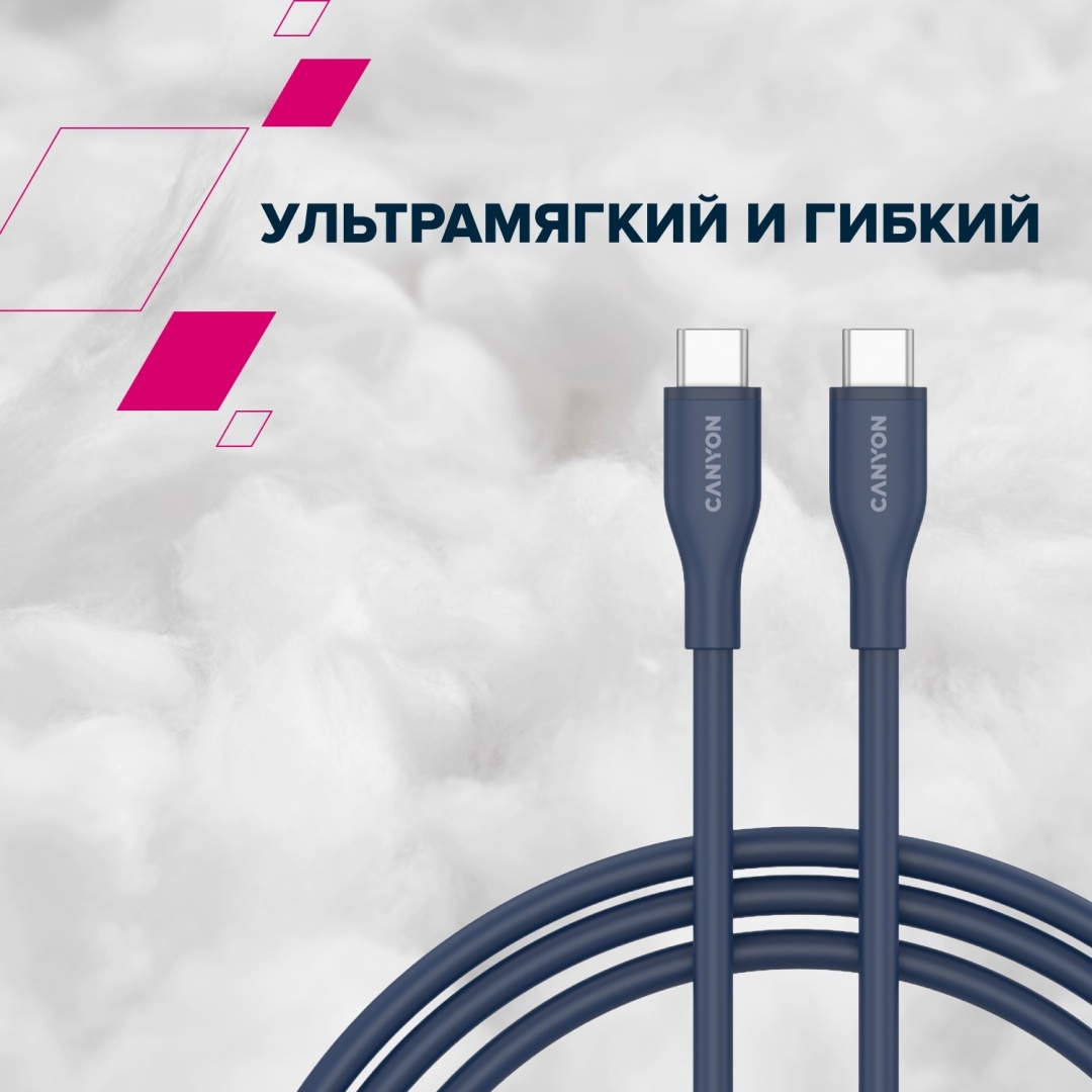 Кабель Canyon USB 4 Type-C (M), 1 м, CC60SC10 синий