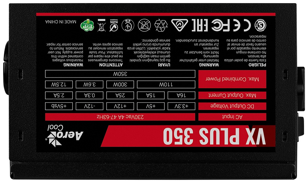 Блок питания AeroCool VX PLUS Stealth 350 350 Вт