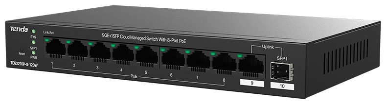Коммутатор Tenda TEG2210P-8-120W