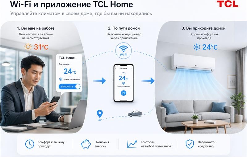 TCL BreezeIN Inverter WI-FI TAC-BR18HSV/TA белый + монтажный комплект