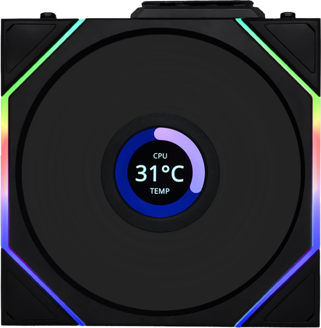 Вентилятор LIAN LI UNI FAN TL120 LCD Reverse Blade Wireless 3x120, G99.12RTLLCD1W3B.00 черный