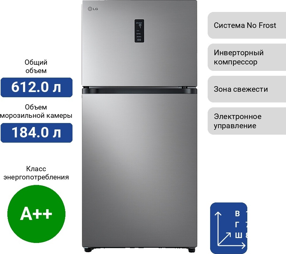 Холодильник LG GR-B922FMBM серый