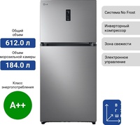 Холодильник LG GR-B922FMBM серый
