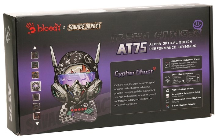 Клавиатура A4Tech AT75 Cypher Ghost SAVAGE серый