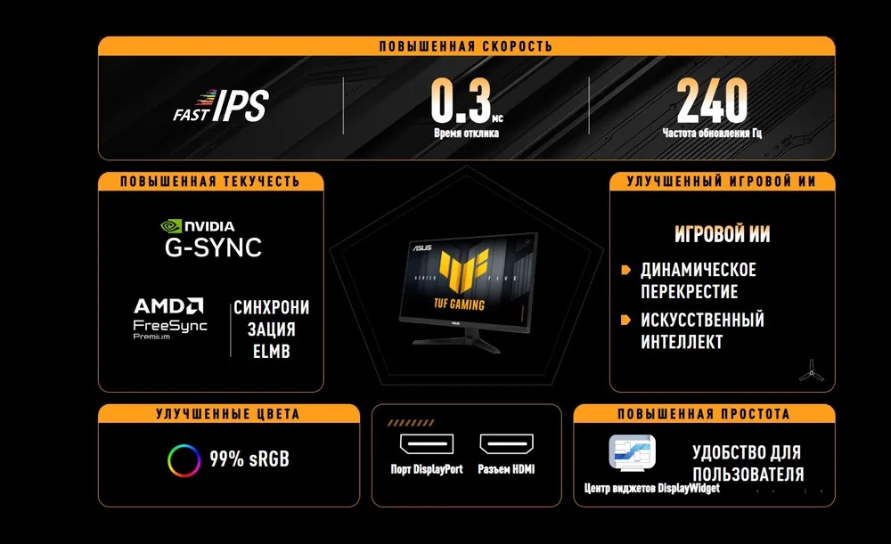Монитор 27&amp;#34; ASUS TUF Gaming VG279QM5A 240hz черный