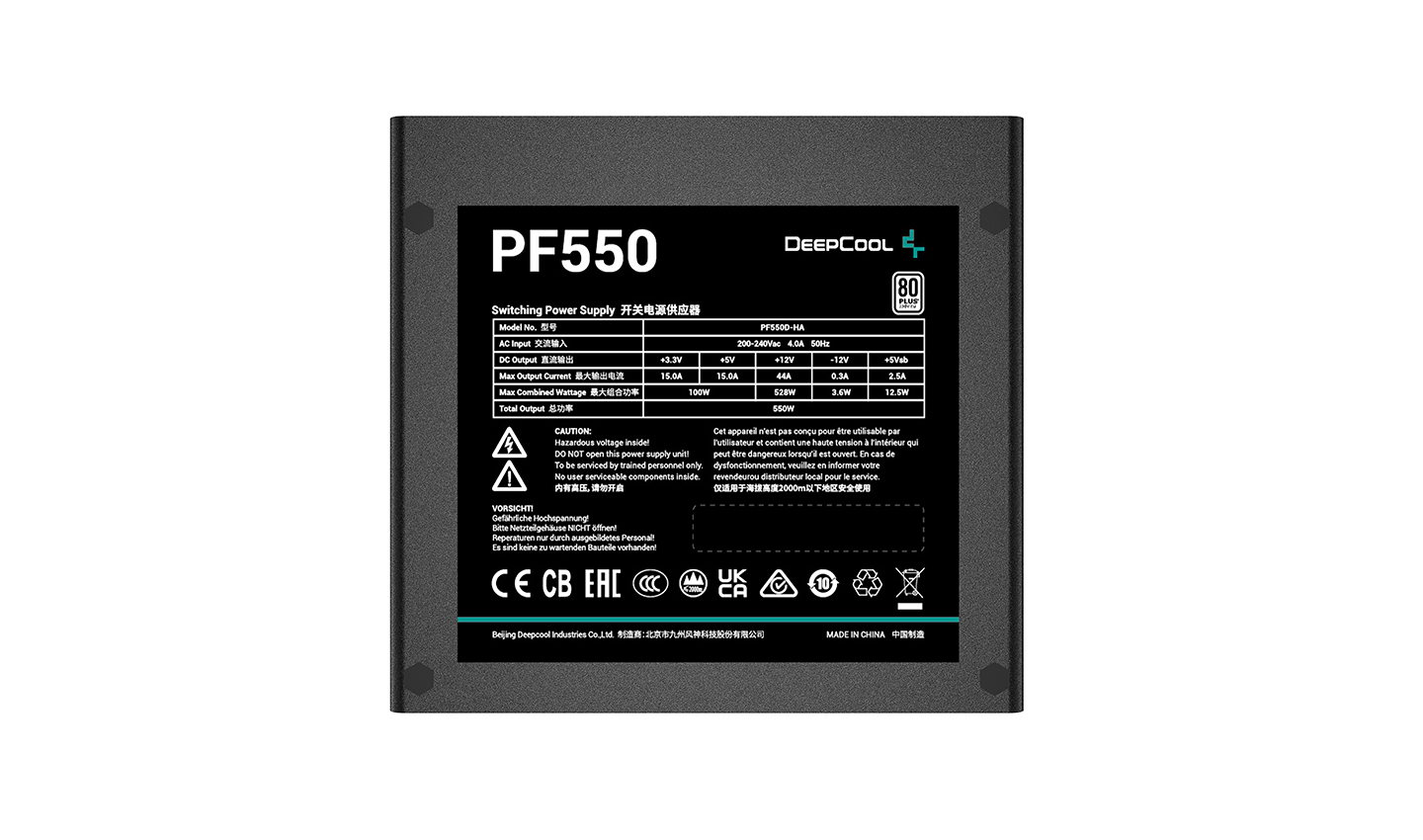 Блок питания DeepCool PF550 550W, черный