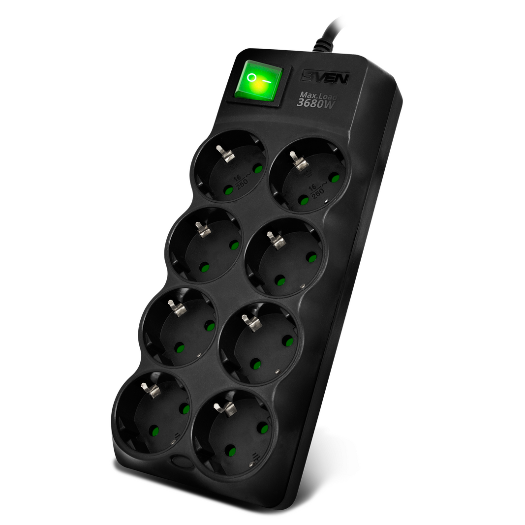 Сетевой фильтр Sven SF-08E-16 8 розеток 3 м черный