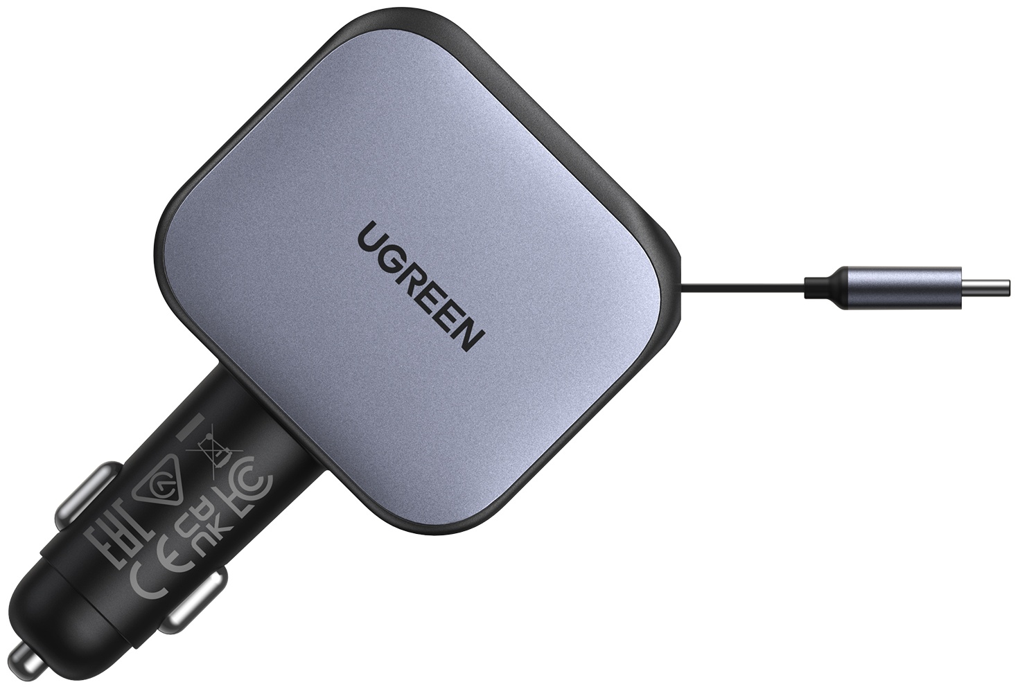 Зарядное устройство Ugreen EC604 (55910B) USB Type-C, USB 145 Вт серый