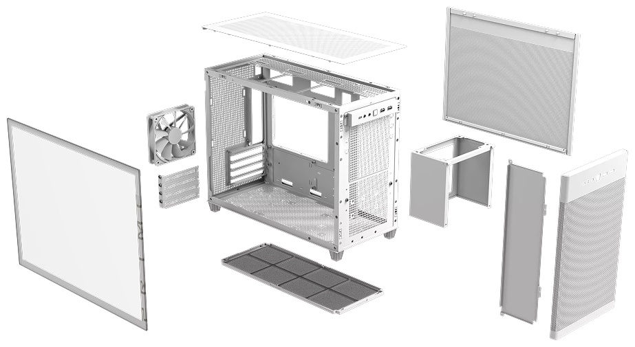 Корпус ASUS AP201 Tempered Glass белый