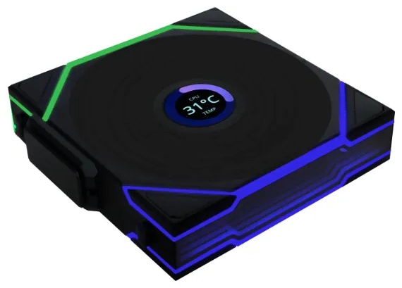 Вентилятор для корпуса LIAN LI UNI FAN TL WIRELESS LCD 140 REVERSE BLADE Black G99.14RTLLCD1W1B.00