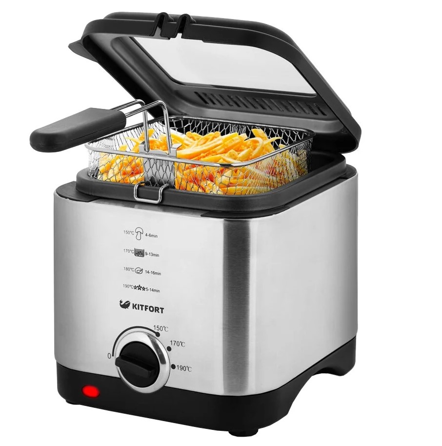 Фритюрница Kitfort КТ-2017 черно-серебристая