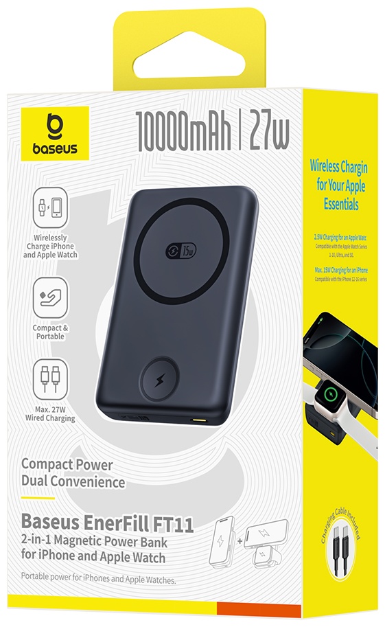 Внешний аккумулятор Baseus EnerFill FT11 Magnetic 10000 мАч 27 Вт черный