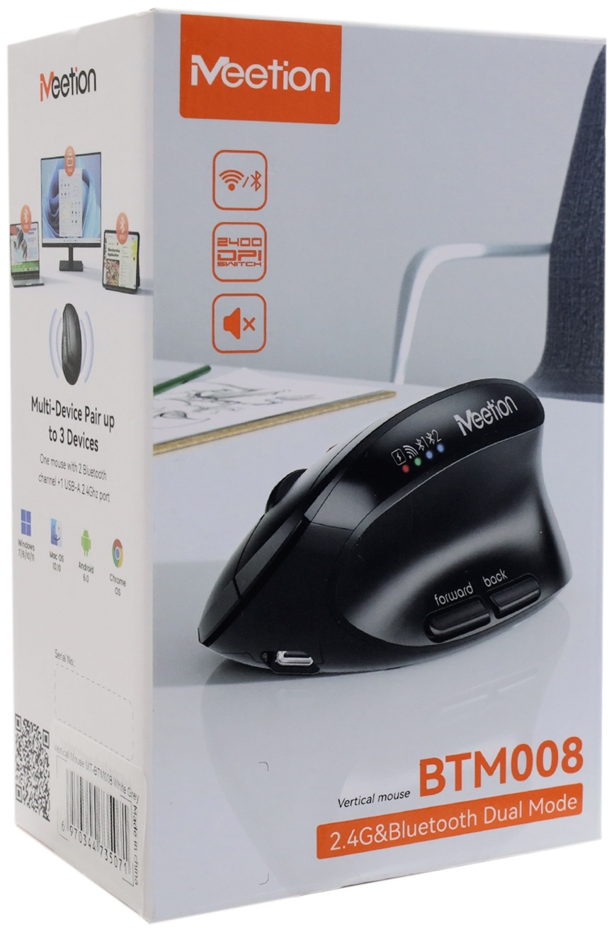 Мышь MeeTion MT-BTM008 White Grey черный