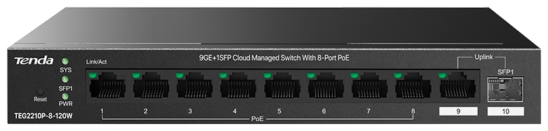 Коммутатор Tenda TEG2210P-8-120W