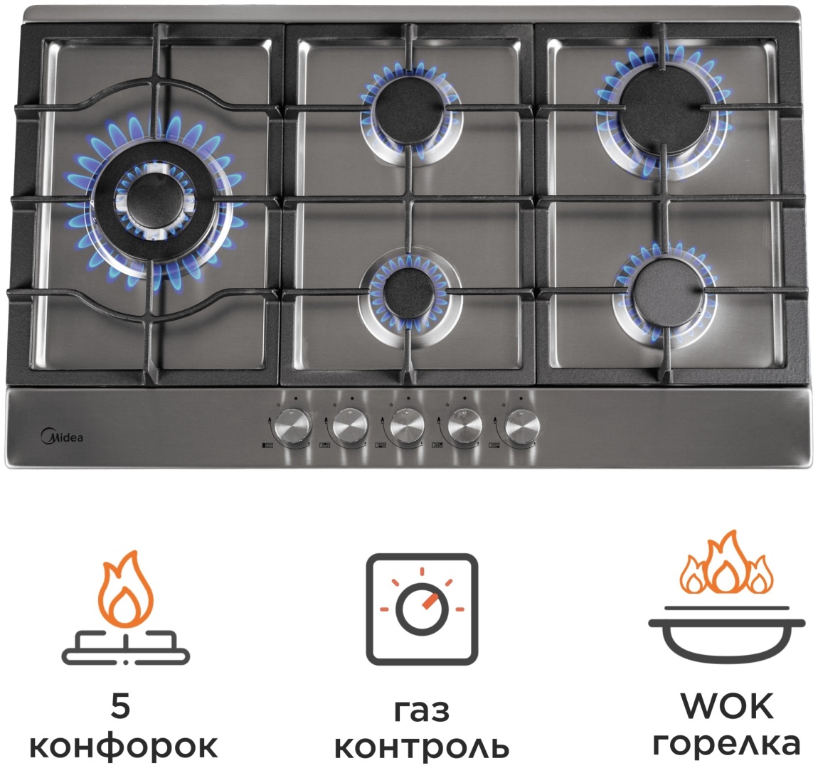 Варочная поверхность Midea MG90L05SS стальной