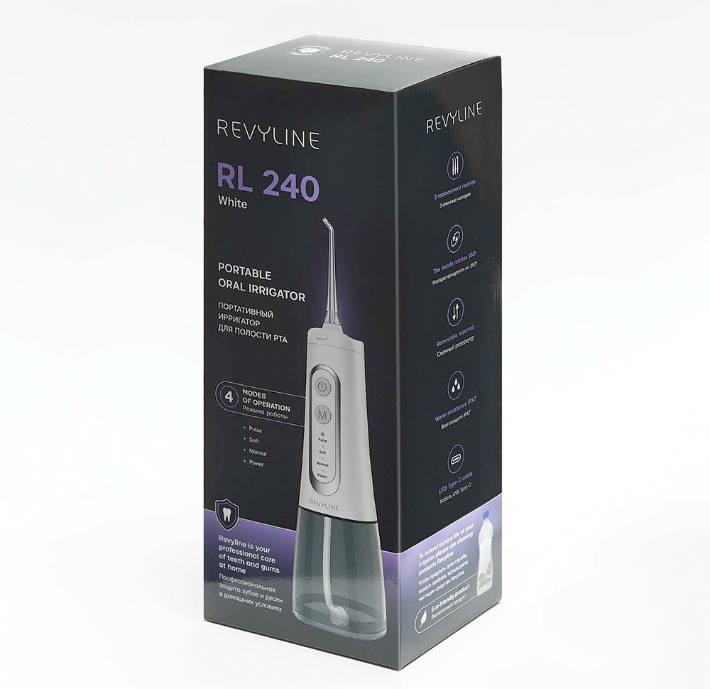 Ирригатор импульсный Revyline RL240 300 мл, белый