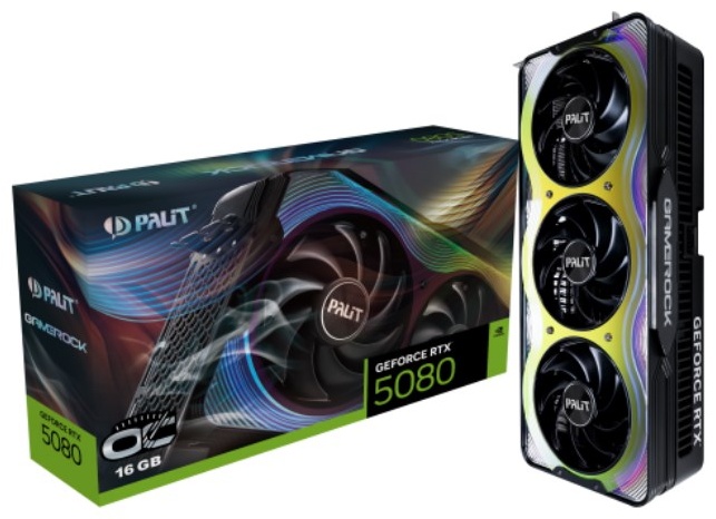 Видеокарта Palit RTX 5080 Gamerock NE75080019T2-GB2030G 16 Гб