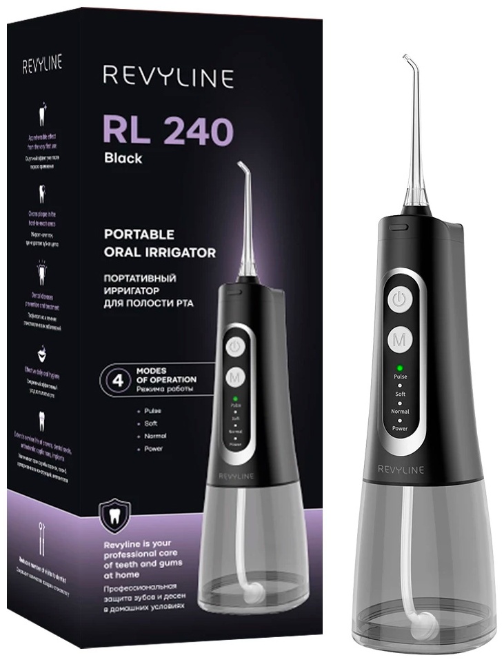 Ирригатор импульсный Revyline RL240 300 мл, черный