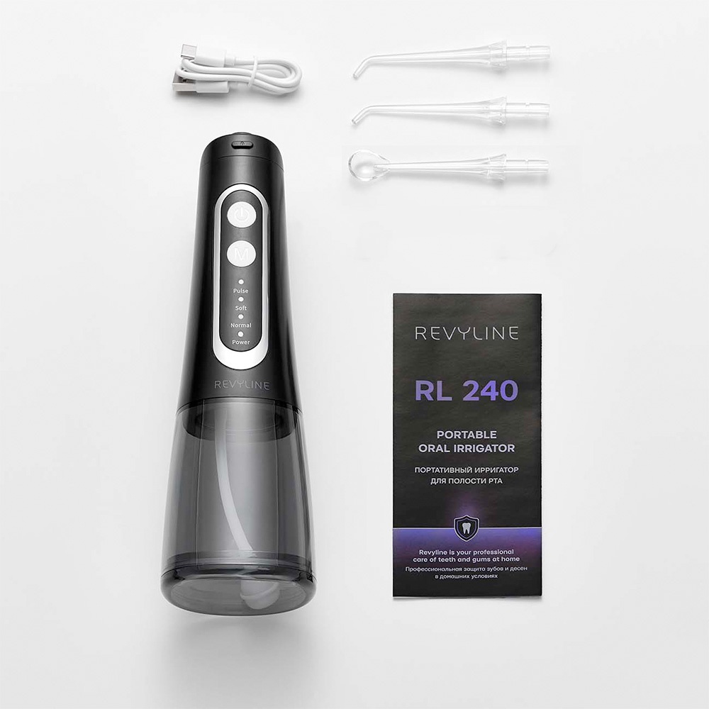 Ирригатор импульсный Revyline RL240 300 мл, черный