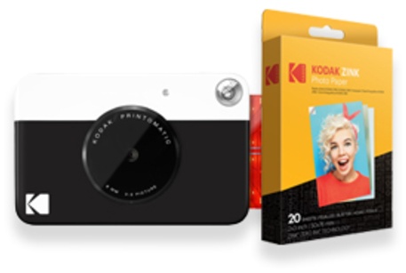 Фотокамера моментальной печати Kodak Printomatic черная + фотобумага 2х3 Kodak ZINK 20 шт