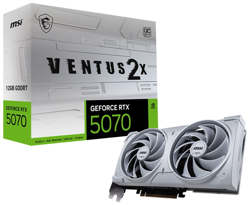 Видеокарта MSI GeForce RTX 5070 12G VENTUS 2X OC WHITE 12 Гб