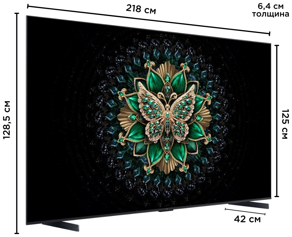 Телевизор TCL 98C6K 249 см черный