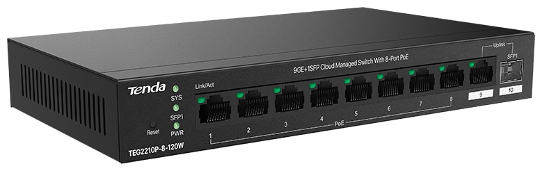 Коммутатор Tenda TEG2210P-8-120W