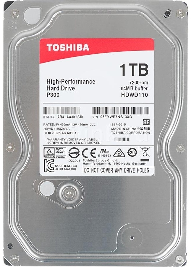 HDD Toshiba HDWD110UZSVA 1000 Гб