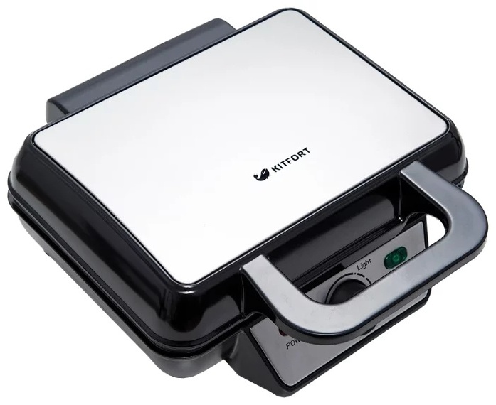Вафельница Kitfort KT-1620 серебристо-черная