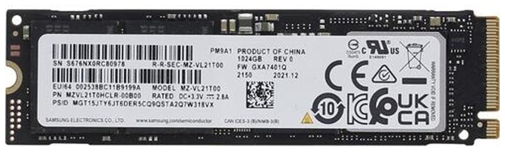 SSD Samsung MZVL21T0HCLR-00B00 1000 ГБ