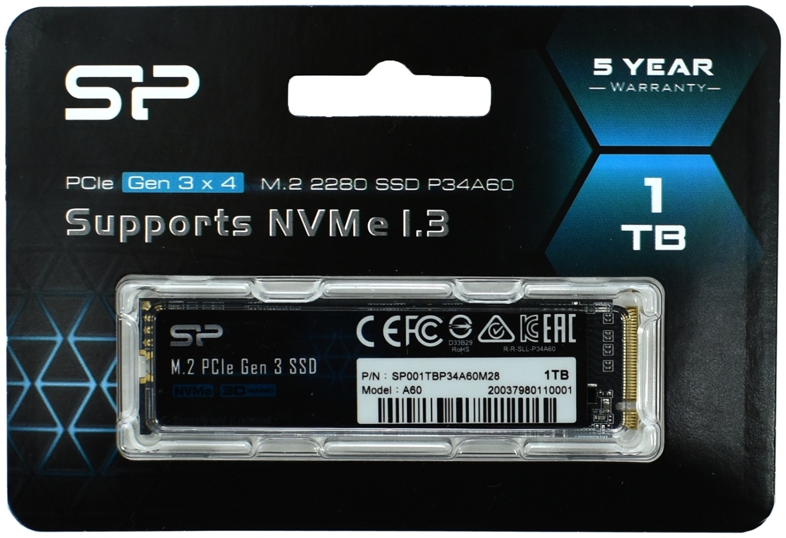 SSD Silicon Power SP001TBP34A60M28 1000 Гб