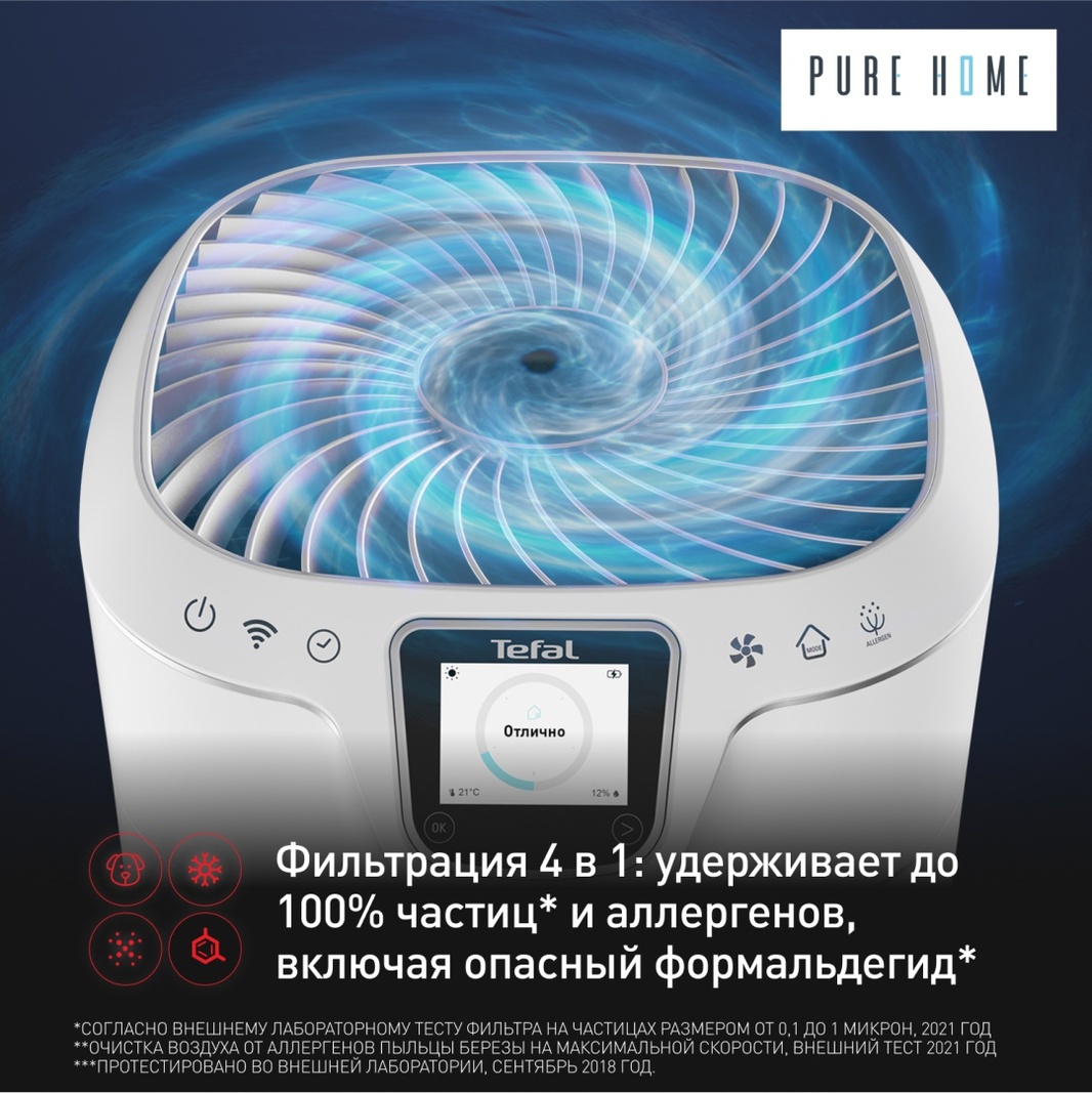 Очиститель воздуха Tefal Pure Home PT8080F0 белый